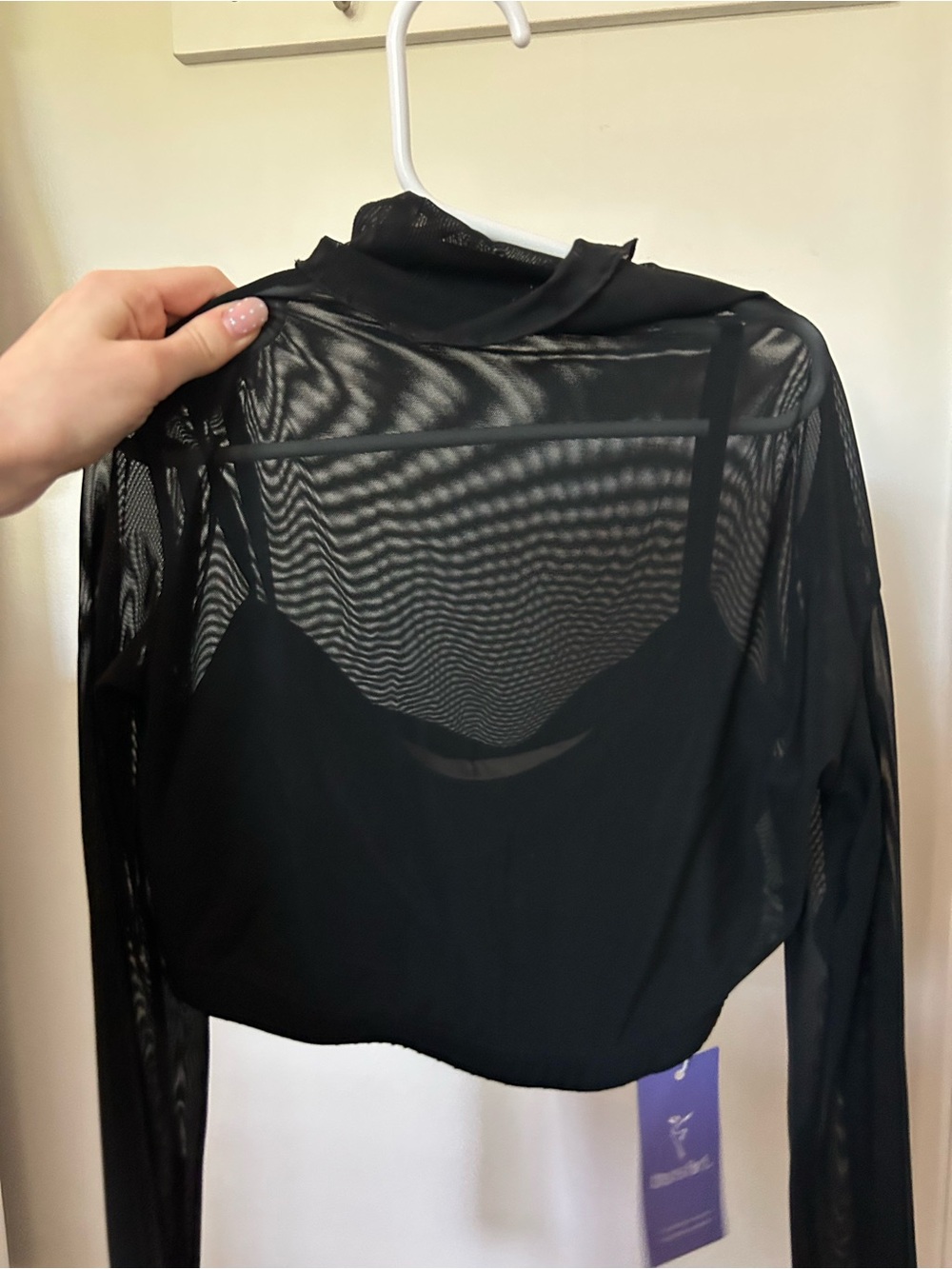 Black mesh top
